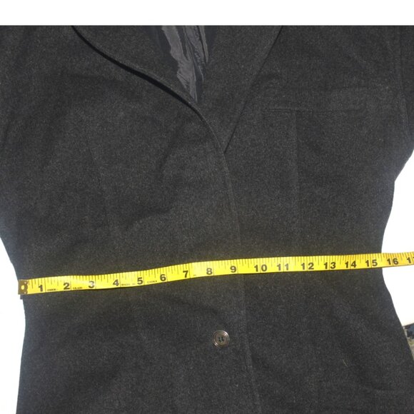 Vintage 80s Gianni Versace Charcoal Gray Wool Cashmere Blend Coat S M - Picture 12 of 14